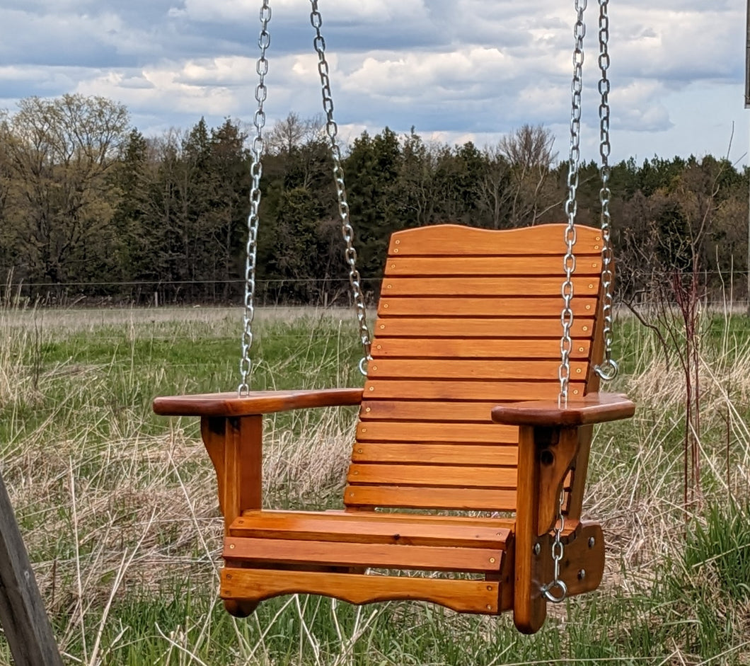 Amish Handcrafted Northern White Cedar Single Swing Chair Kit