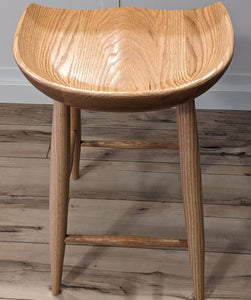 Canadian Red Oak Tractor Seat Bar Stool