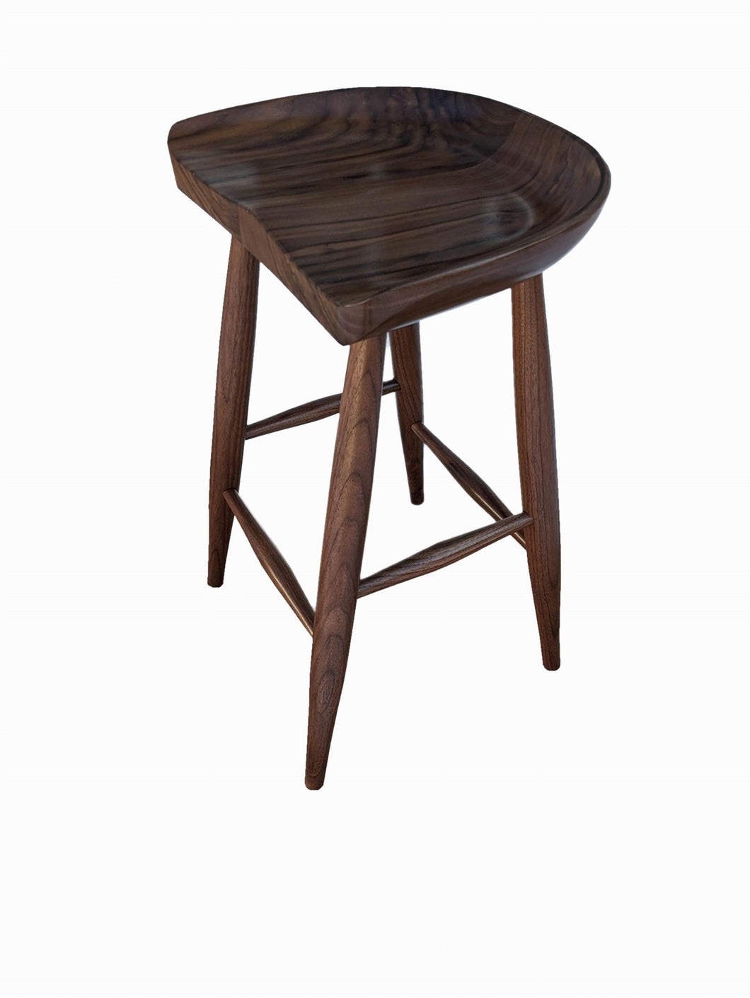 Black Walnut Tractor Seat Bar Stool