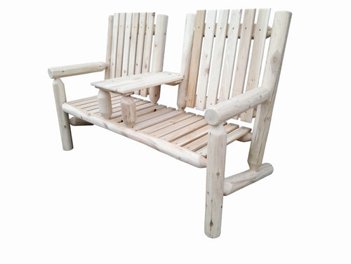 Double Cedar Log Patio Chair Kit