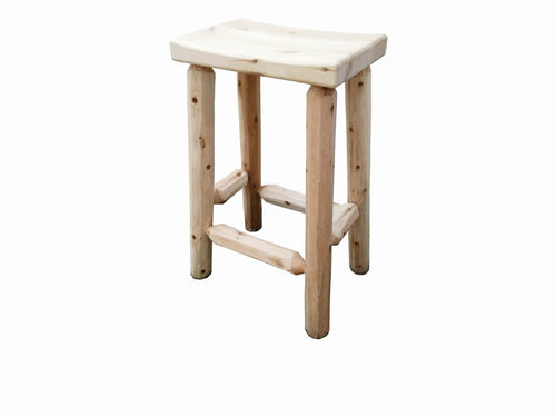 Cedar Log Saddle Bar Stool
