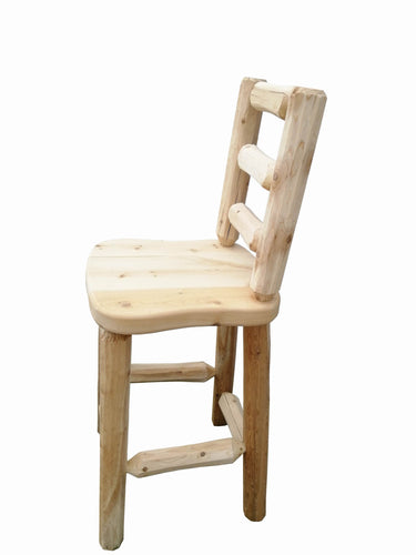 Cedar Log Bar Stool
