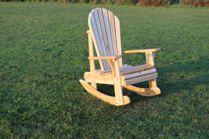 Amish Handmade White Cedar Patio Outdoor Rocking Chair Kit