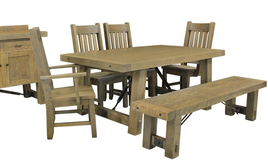 Mennonites Made Rustic Solid Wood Dining Table Set