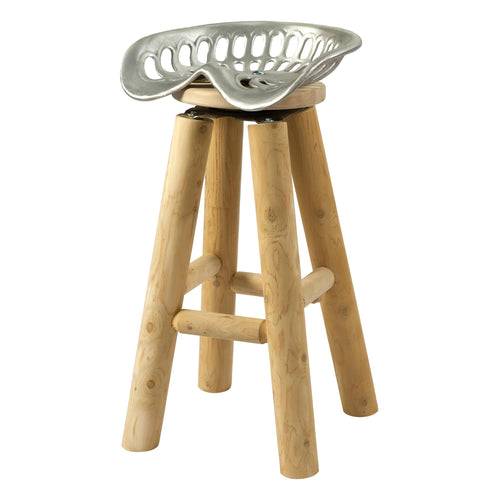 Tractor seat log Bar Stool