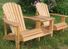 Load image into Gallery viewer, Handcrafted Cedar Straight Double Adirondack/Muskoka Tete-a-Tete Chair
