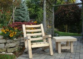 Square Cut Cedar Log Chair