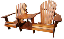 Load image into Gallery viewer, Handcrafted Cedar Straight Double Adirondack/Muskoka Tete-a-Tete Chair