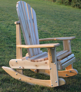 Amish Handmade White Cedar Patio Outdoor Rocking Chair Kit